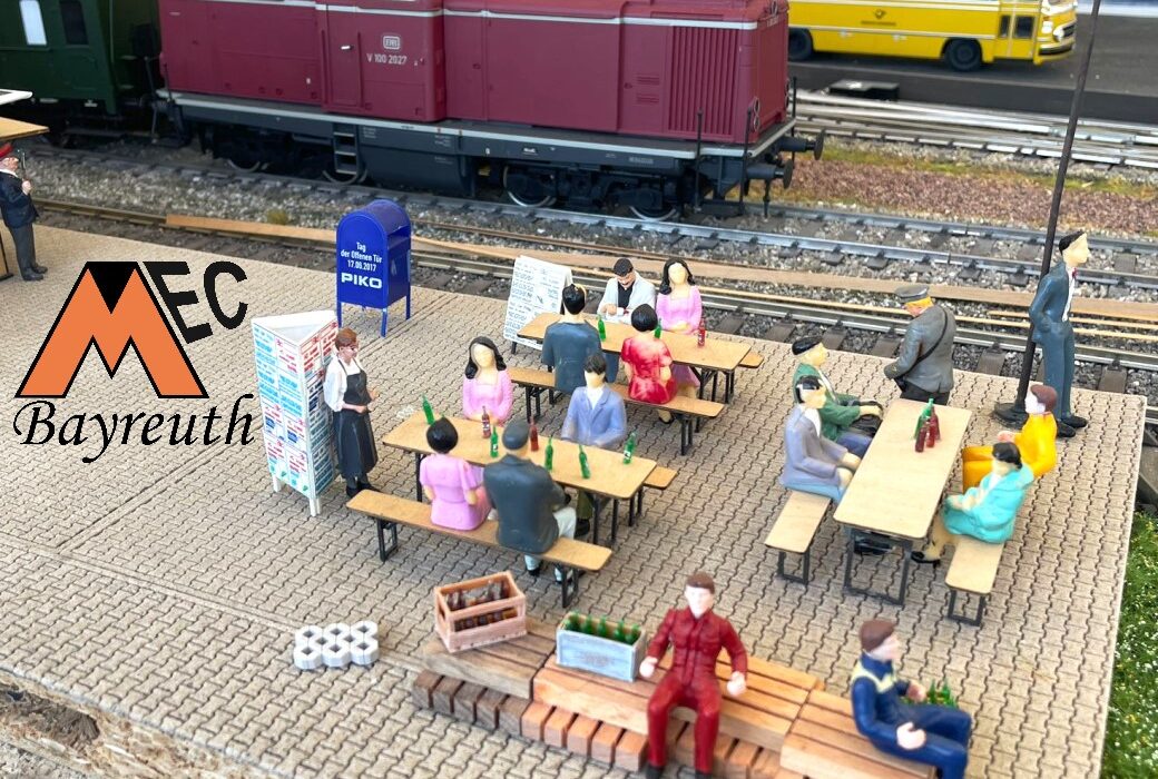 Am Bahnsteig der Spur I Anlage des MEC Bayreuth.