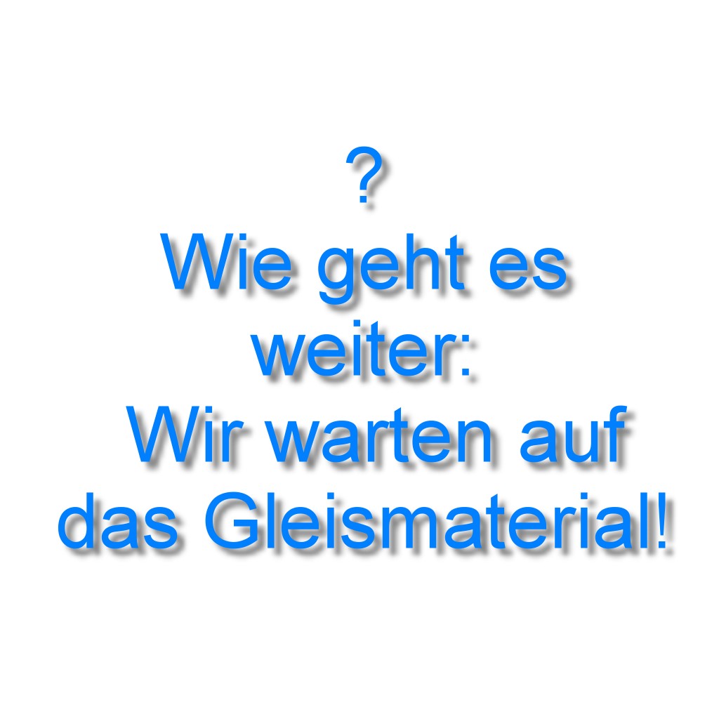Wie geht es weiter? Wir warten auf das Gleismaterial. Sehen Sie vorbei und informieren Sie sich über den Ausbau der Oktopus Anlage.